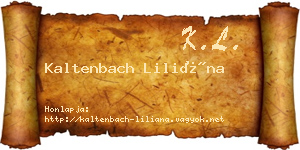Kaltenbach Liliána névjegykártya